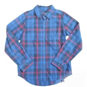 Boys red and blue button down shirt